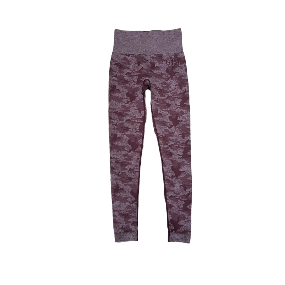 Gymshark Camo Seamless Leggings Winter Berry Burgundy Colour